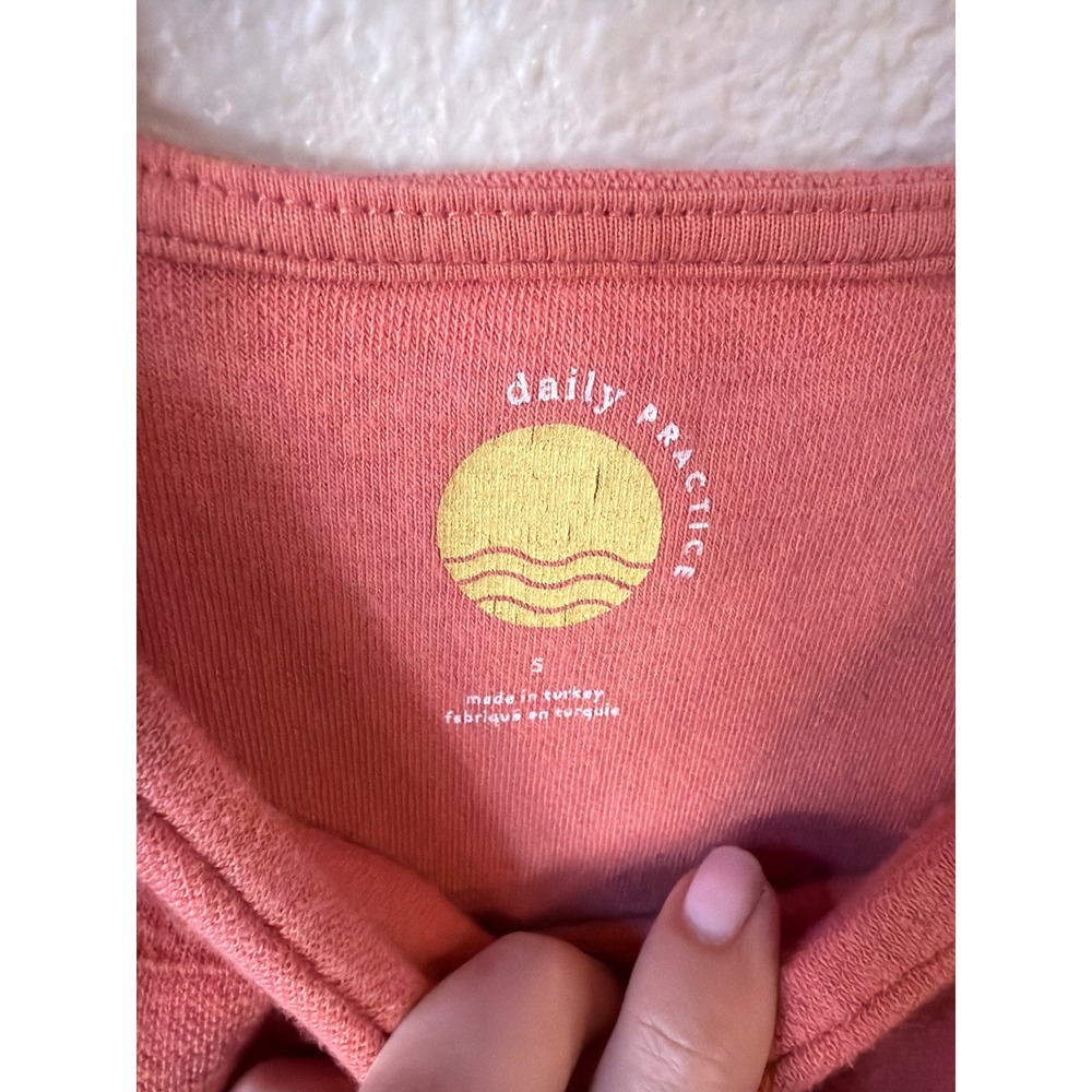 Daily Practice Anthropologie Tank Top Womens Sm Coral Pink Textured Knit Square - Picture 2 of 5